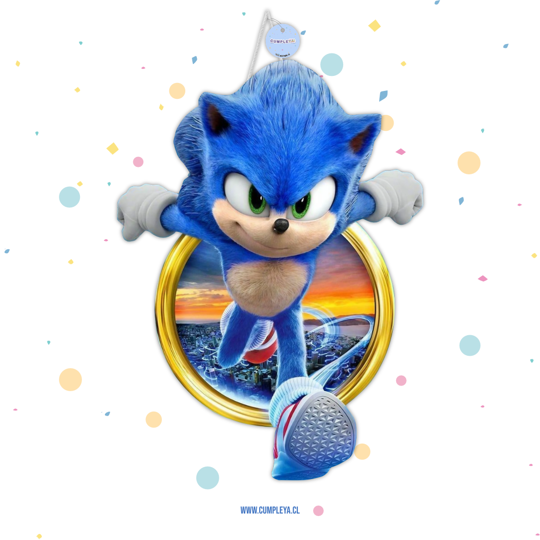 PIÑATA 40 CM SONIC EN ARO