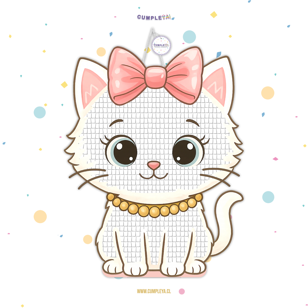 PIÑATA GATITA BLANCA 40CM PREMIUM