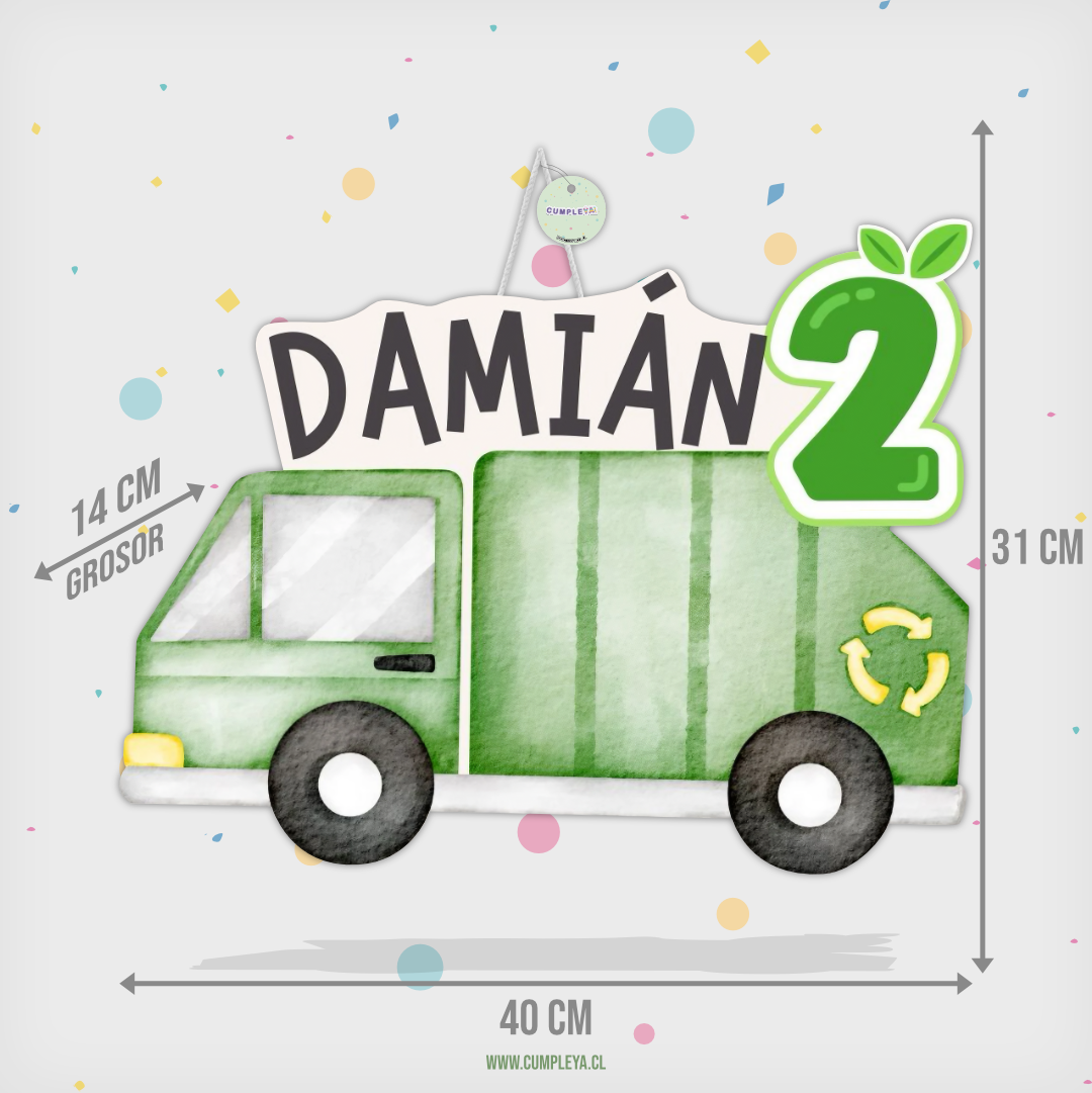 PIÑATA 40 CM CAMION DE BASURA