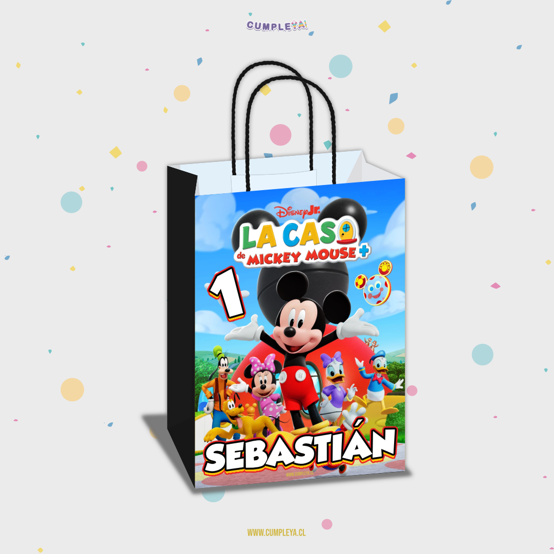 BOLSA SORPRESA CASA DE MICKEY PERSONALIZADO 16X21X8CM