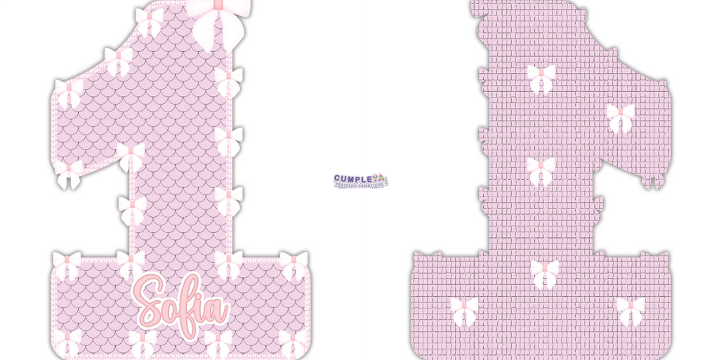 PIÑATA NUMERO 1 DE LAZOS 60CM PREMIUM