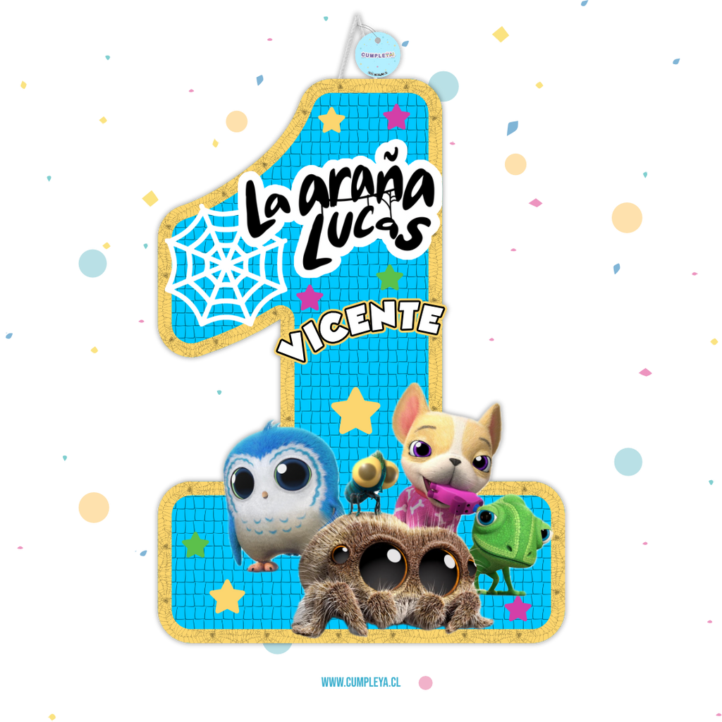 PIÑATA NUMERO UNO LA ARAÑA LUCAS 60CM PREMIUM