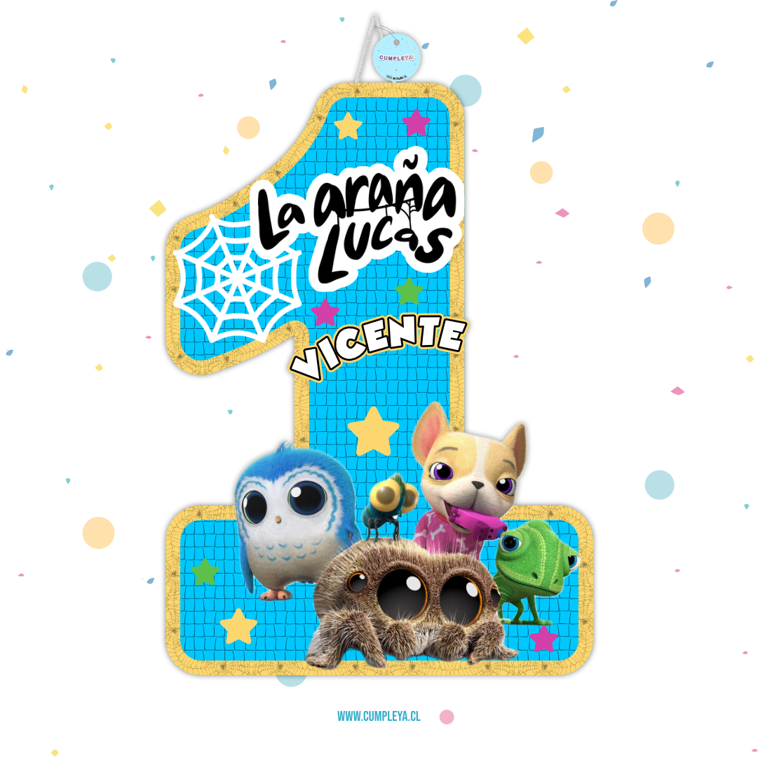 PIÑATA NUMERO UNO LA ARAÑA LUCAS 60CM PREMIUM