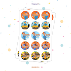 30 STICKER CIRCULARES 5 X 5 CM BLIPPI
