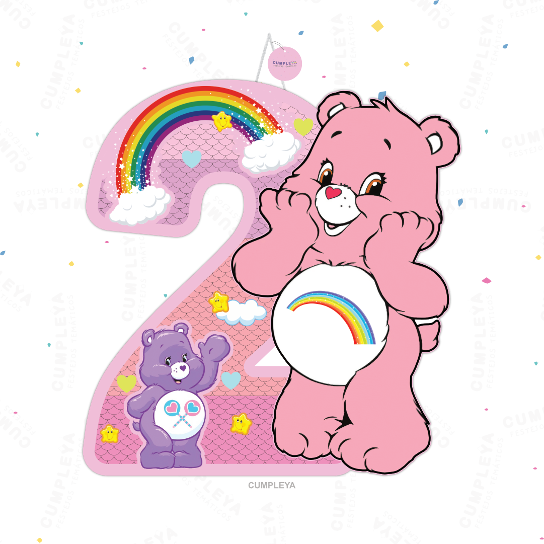 PIÑATA NÚMERO 2 OSITO CARIÑOSO 40CM PREMIUM