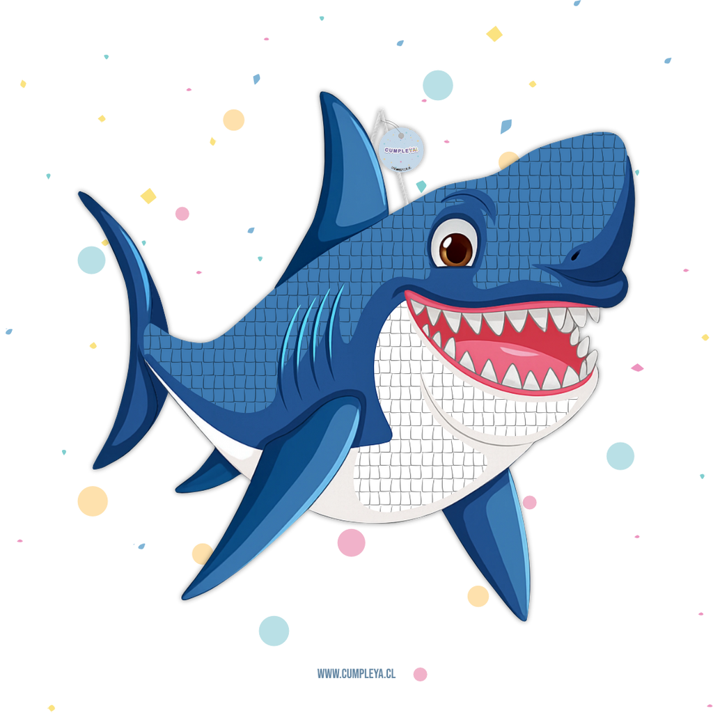 PIÑATA TIBURON AZUL 40CM PREMIUM