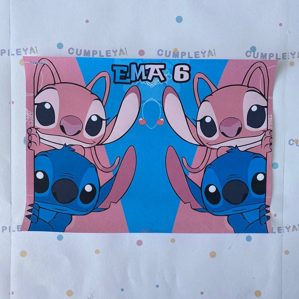 INDIVIDUALES STITCH Y ANGELA PAPEL BOND 21X30CM TEMÁTICO