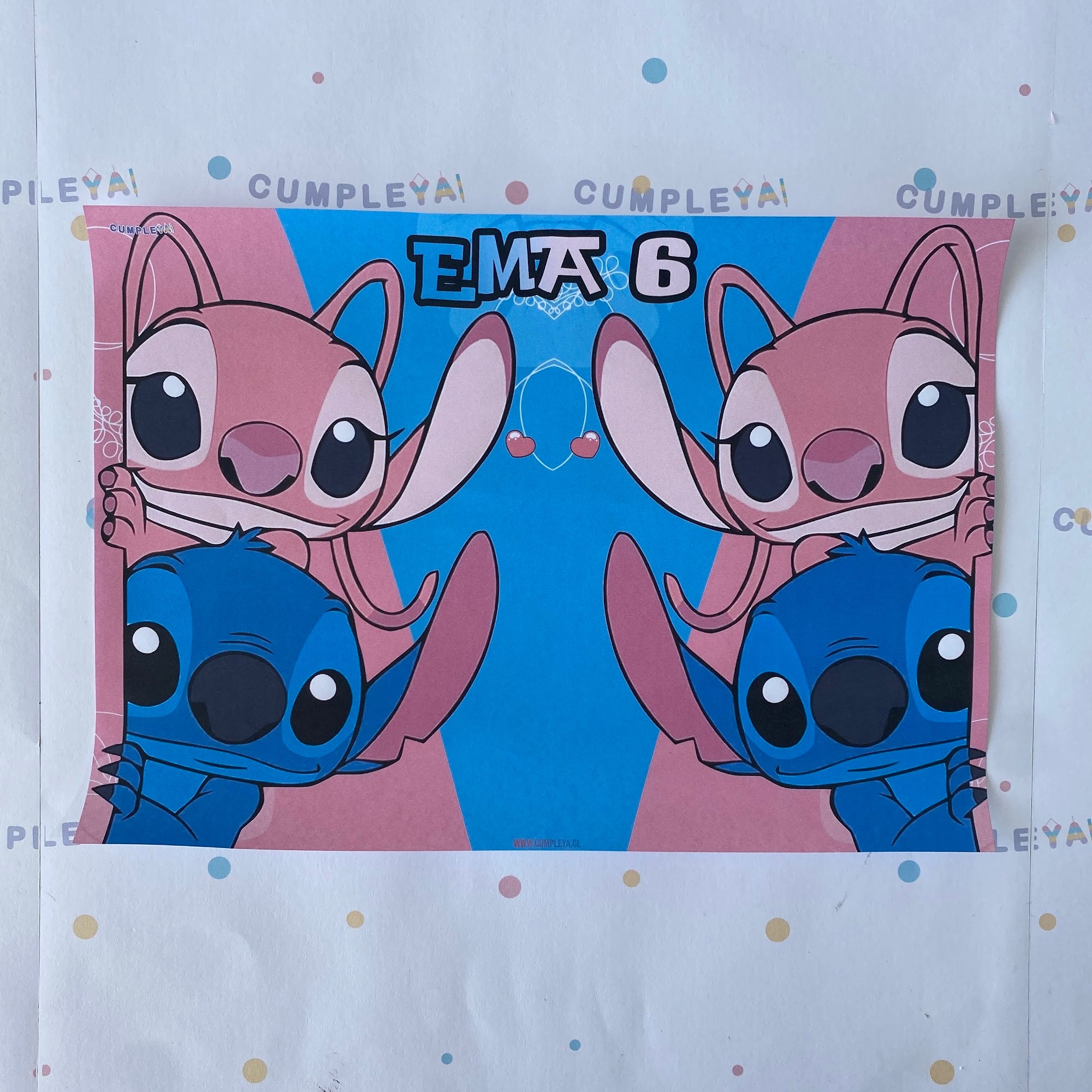 INDIVIDUALES STITCH Y ANGELA PAPEL BOND 21X30CM TEMÁTICO