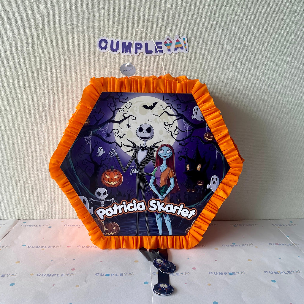 PIÑATA JACK Y SALLY HEXAGONAL EXPRÉS 40CM