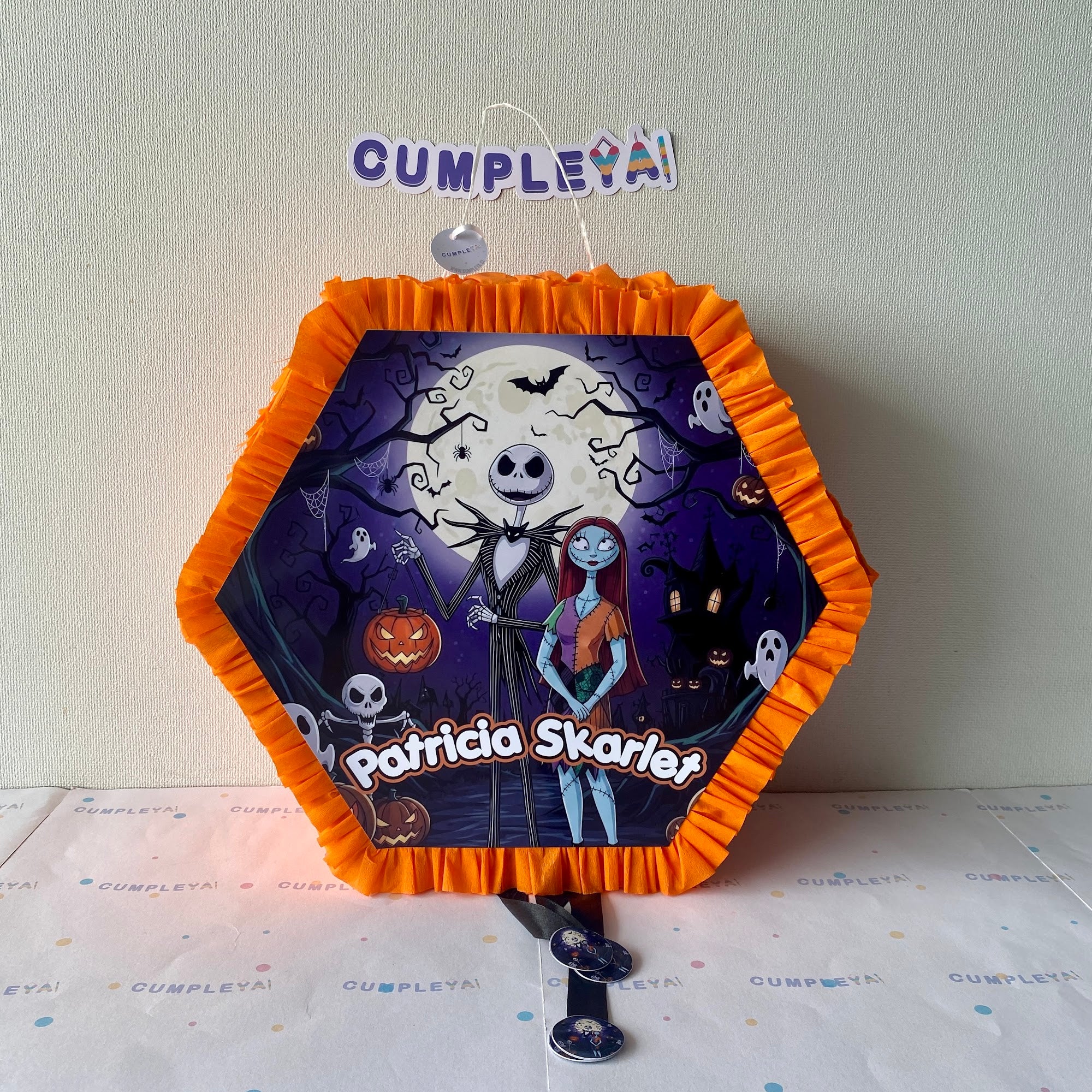 PIÑATA JACK Y SALLY HEXAGONAL EXPRÉS 40CM