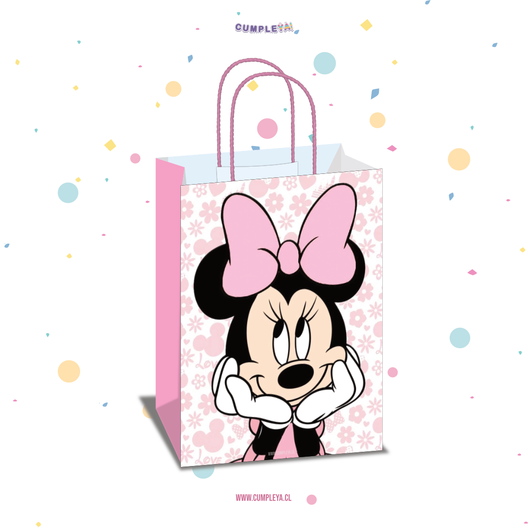 BOLSA SORPRESA 16 × 21 × 8 CM MINNIE MOUSE ROSADA
