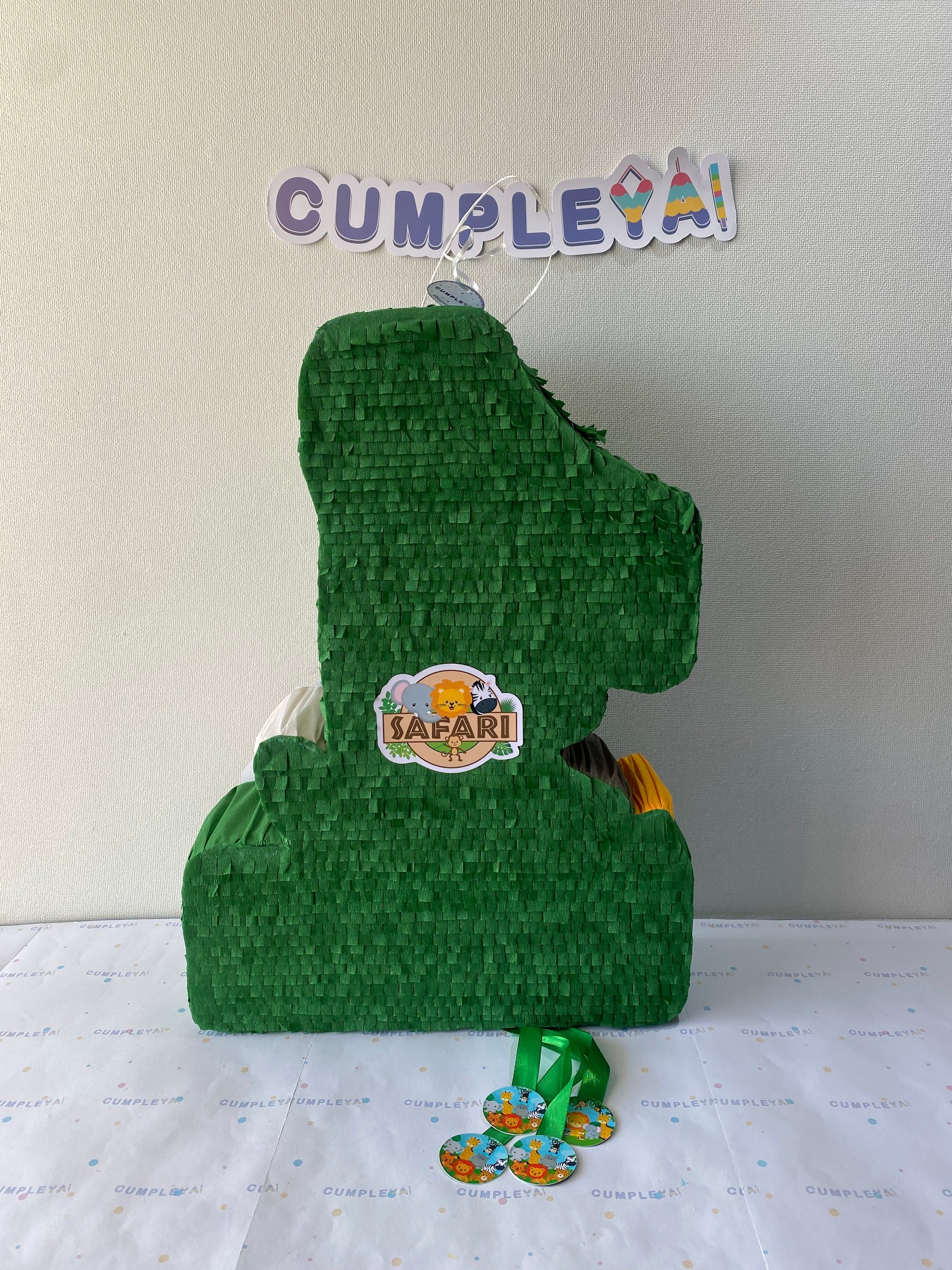 PIÑATA NUMERO 1 CON JEEP SAFARI 60CM PREMIUM