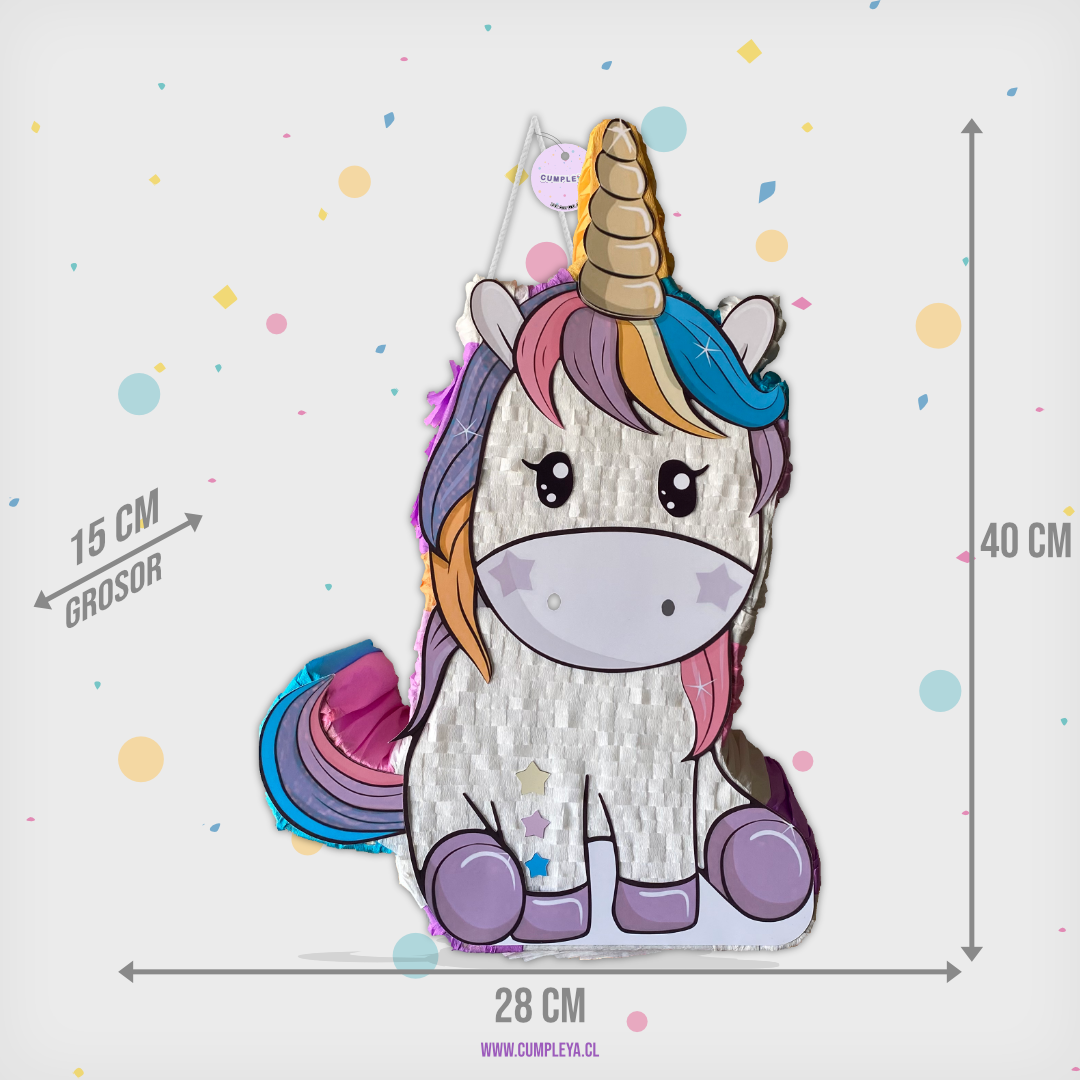 PIÑATA UNICORNIO 40CM PREMIUM