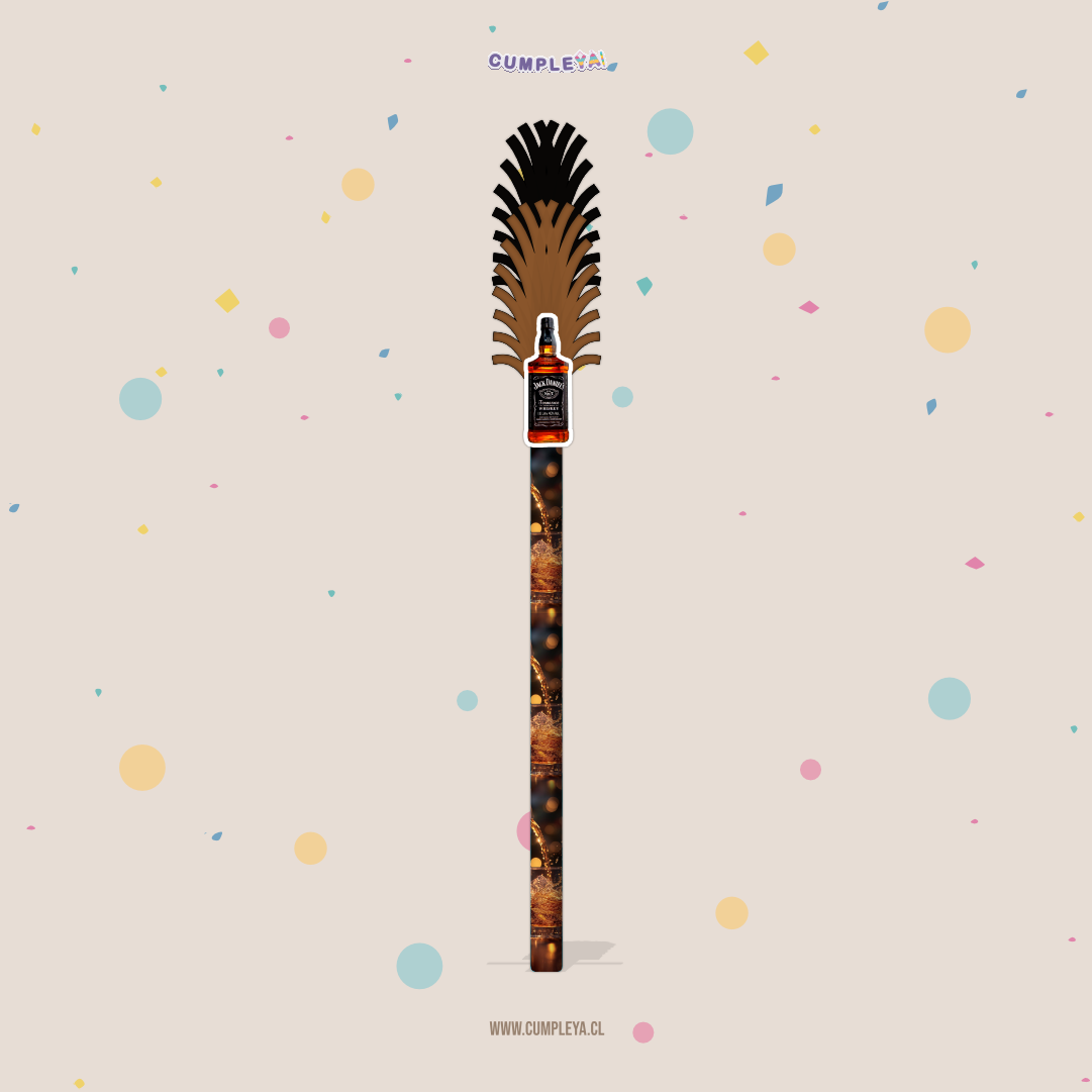 BASTÓN BOTELLA JACK DANIELS TEMÁTICO PARA PIÑATA