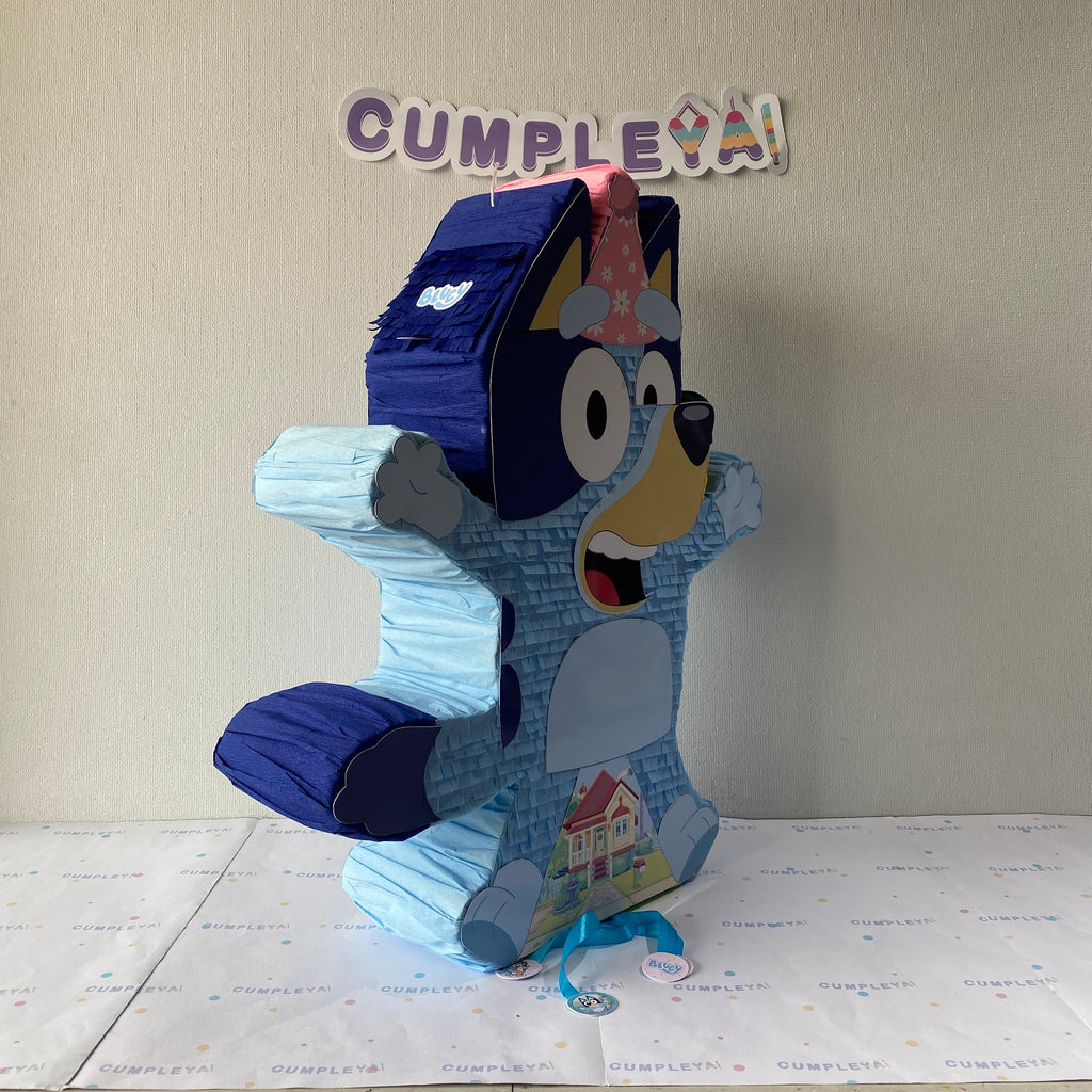 PIÑATA BLUEY CON GORRITO 60CM PREMIUM