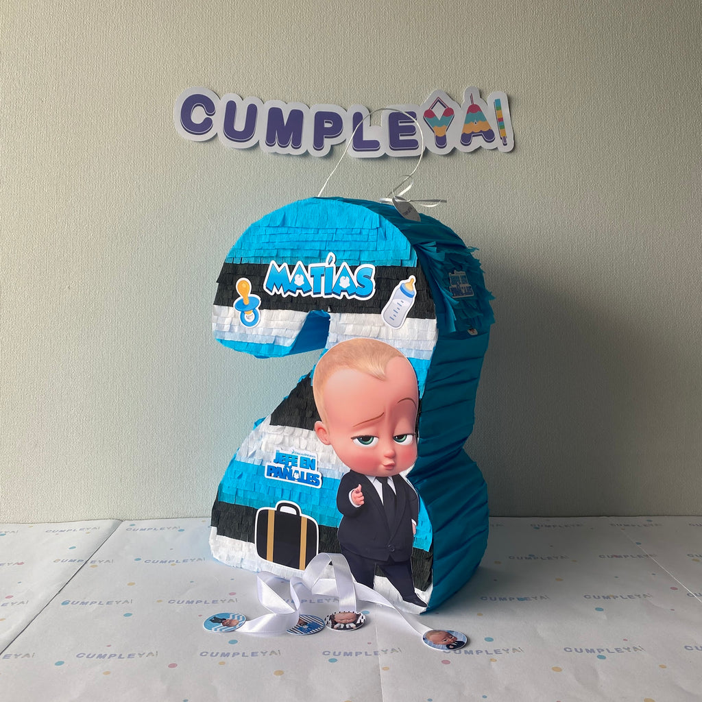 PIÑATA NUMERO 2 JEFE EN PAÑALES 40CM PREMIUM