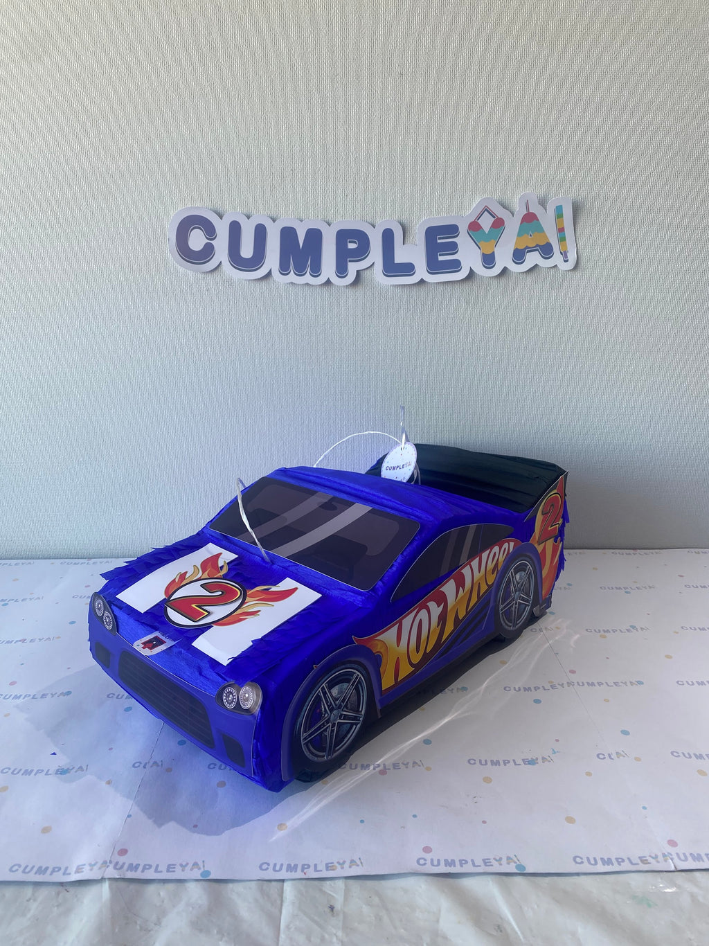 PIÑATA AUTO AZUL 40CM PREMIUM