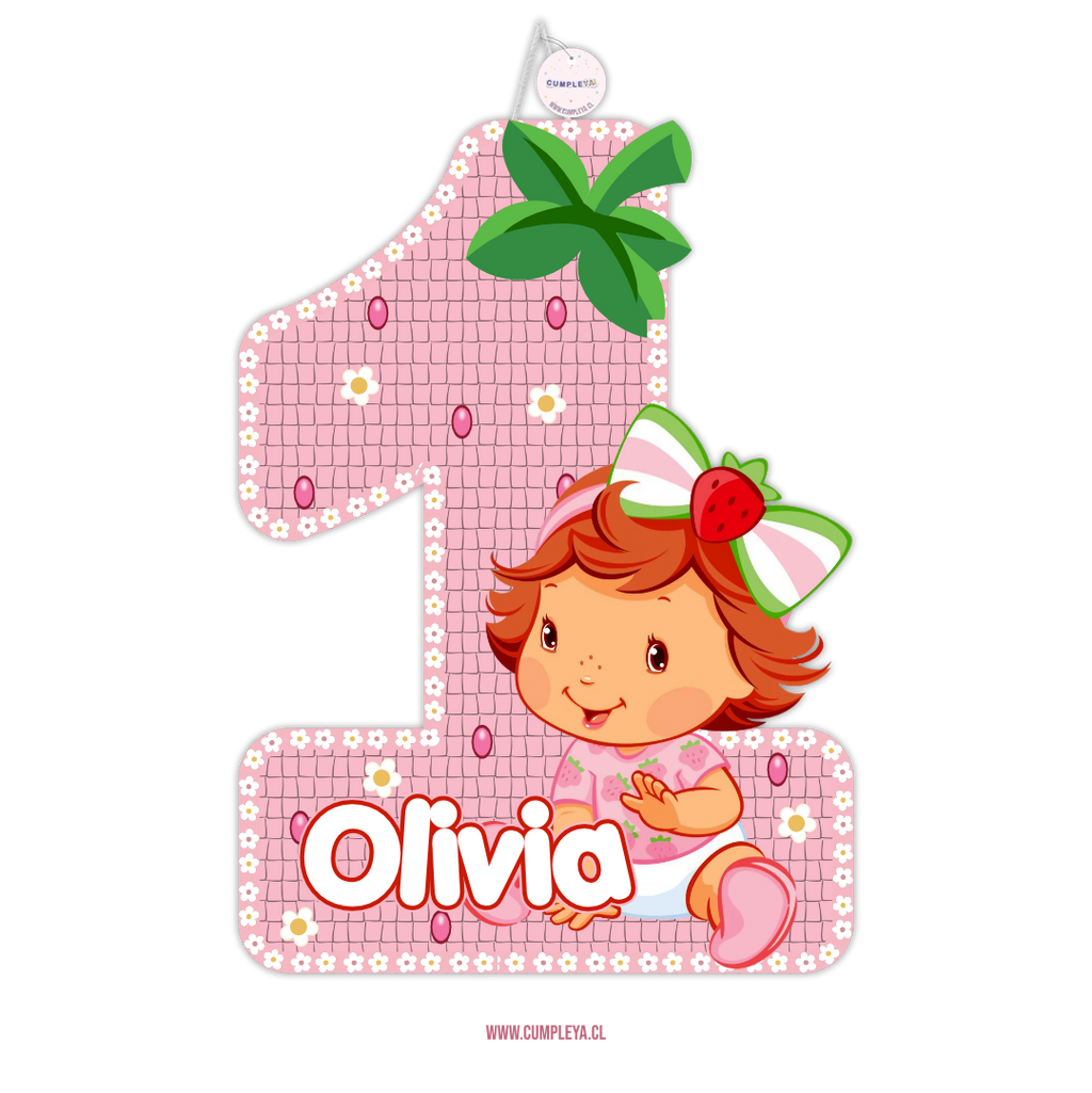 PIÑATA NUMERO 1 FRESITA BEBE 60CM PREMIUM