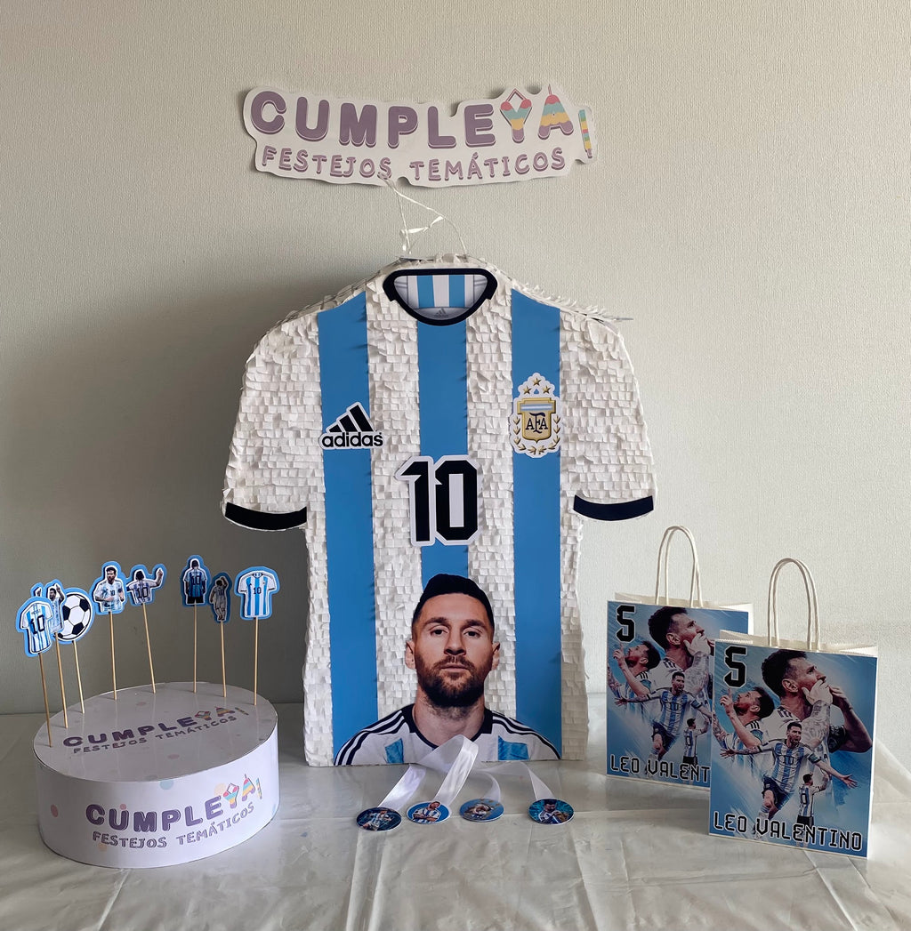 PIÑATA CAMISA DE MESSI CON CARA DE MESSI 60CM PREMIUM