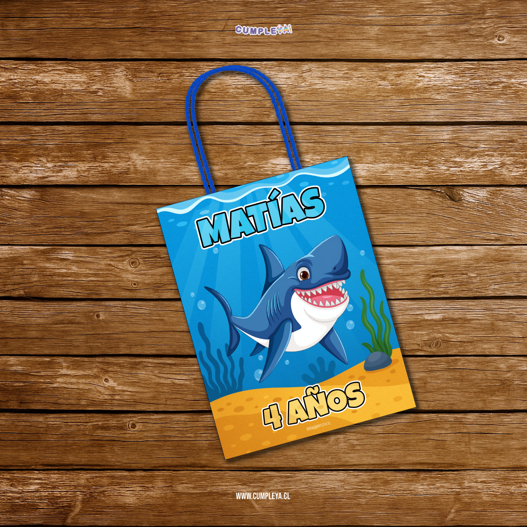 BOLSA SORPRESA 16 × 21 × 8 CM TIBURON