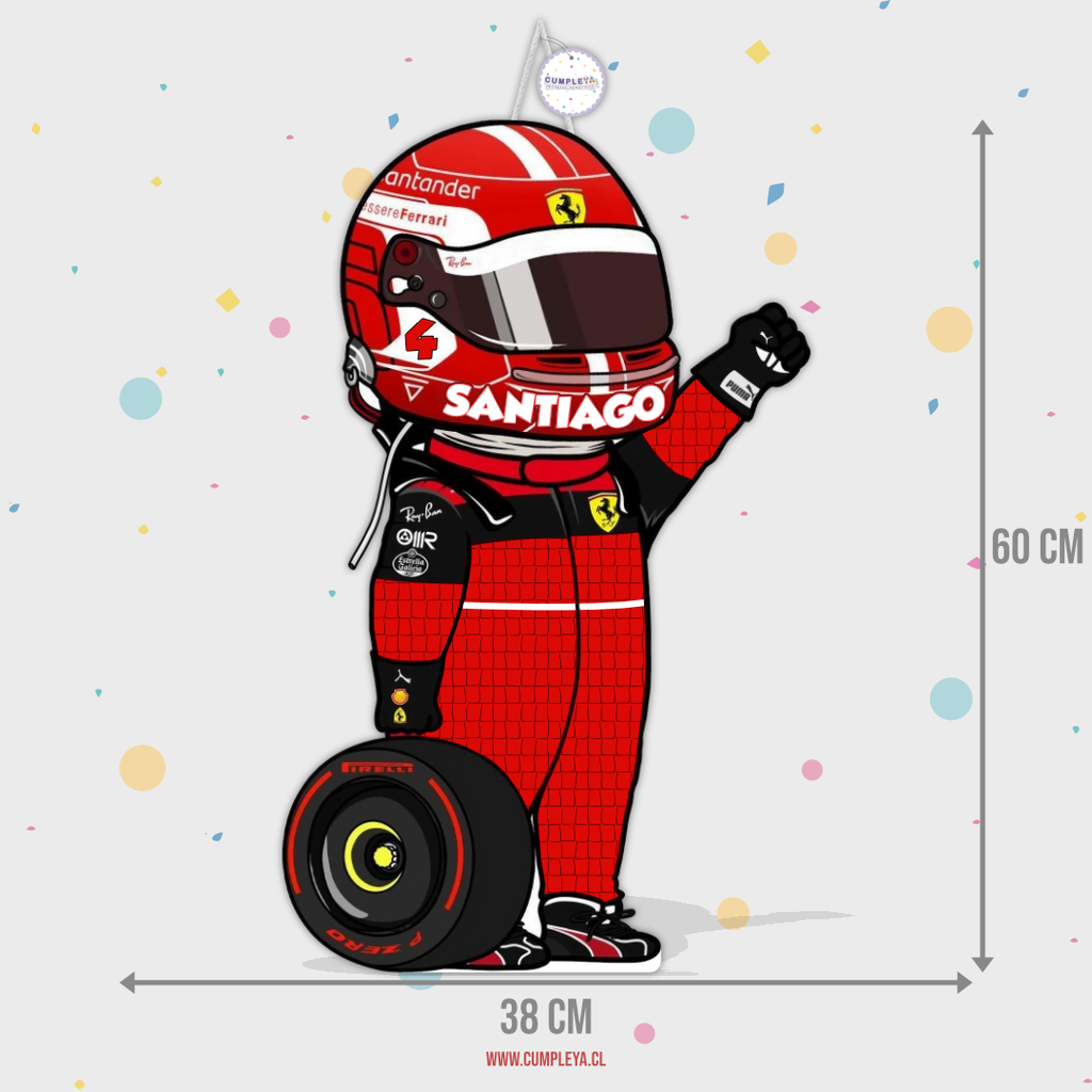 PIÑATA PILOTO DE CARRERA 60CM PREMIUM