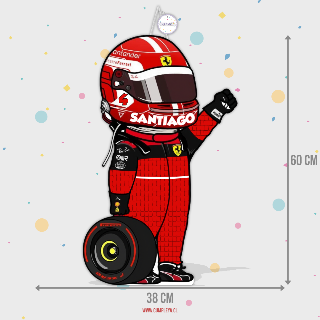 PIÑATA PILOTO DE CARRERA 60CM PREMIUM