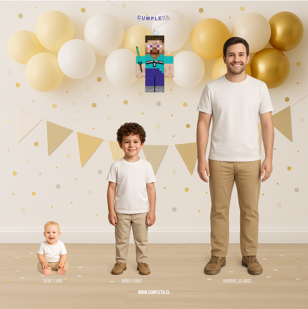 PIÑATA STEVE DE MINECRAFT 40CM PREMIUM