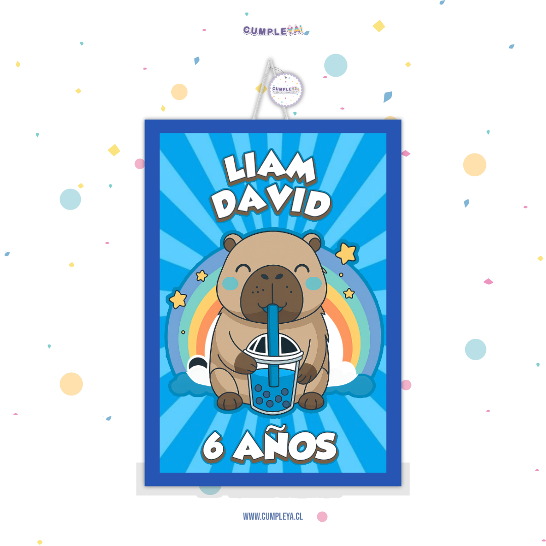 PIÑATA CAPIBARA AZUL RECTANGULAR EXPRÉS 50CM