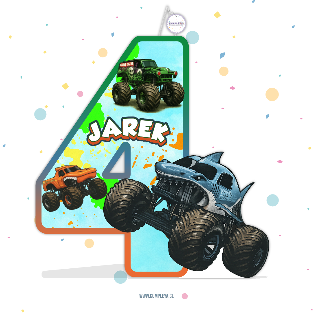 PIÑATA 40 CM MONSTER JAM NUMERO 4