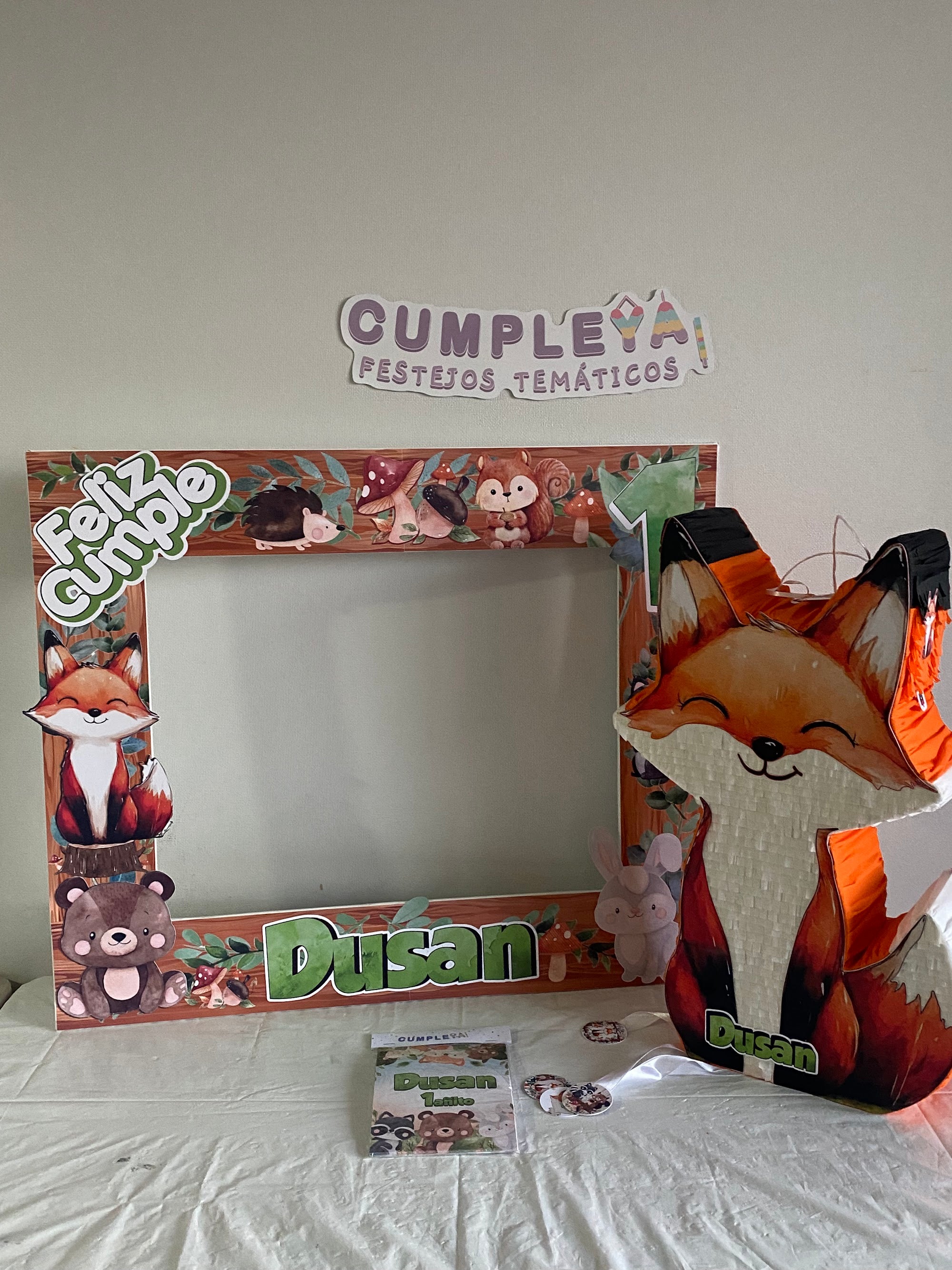 CUADRO SELFIE ANIMALITOS DEL BOSQUE 77X55CM