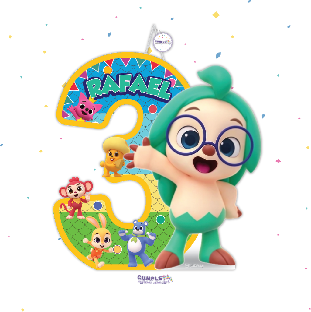 PIÑATA NUMERO 3 HOGI 40CM PREMIUM