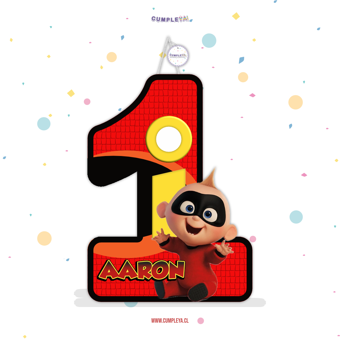 PIÑATA NUMERO 1 JACK DE LOS INCREÍBLES 60CM PREMIUM