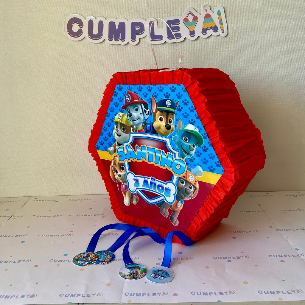 PIÑATA PAW PATROL HEXAGONAL EXPRÉS 40CM