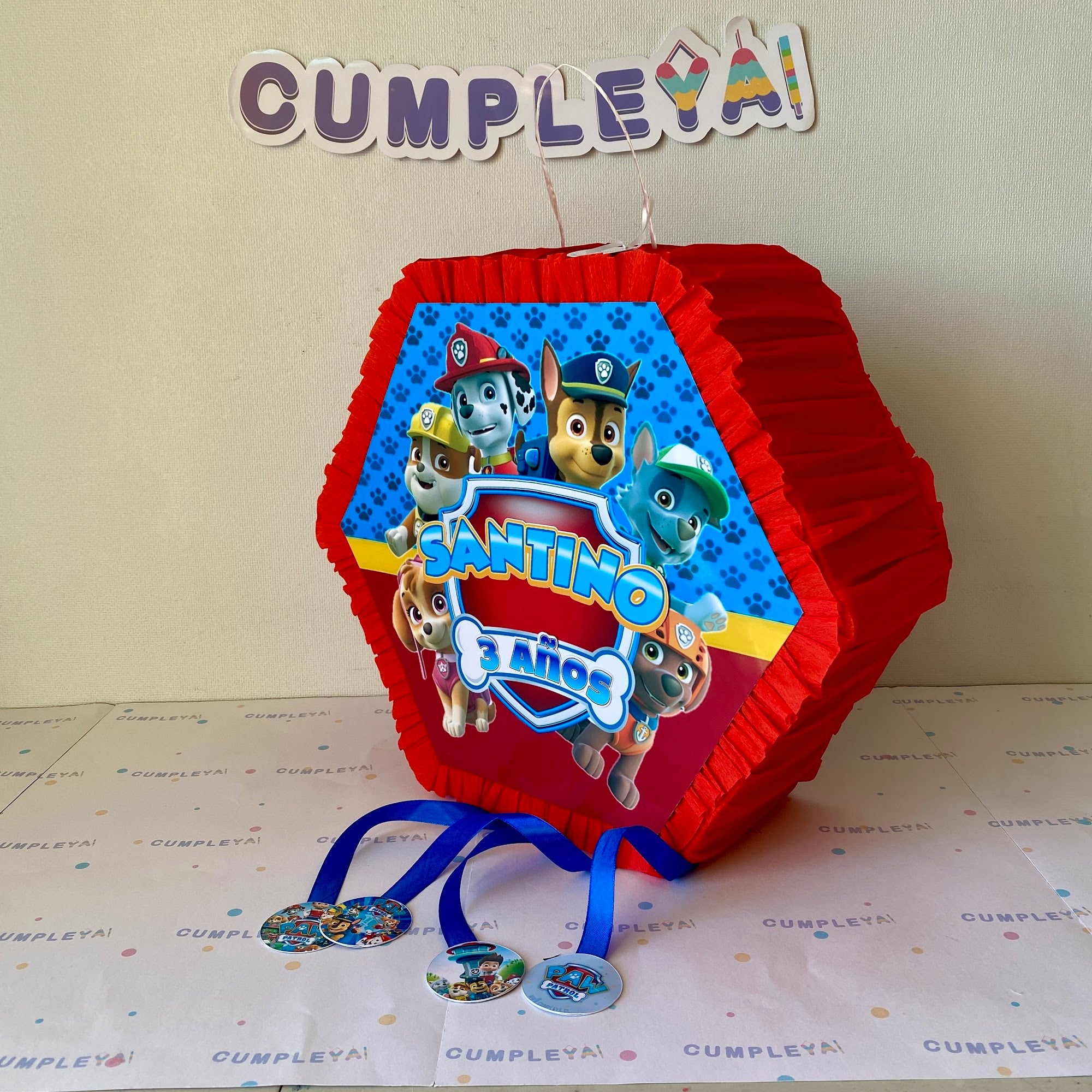 PIÑATA PAW PATROL HEXAGONAL EXPRÉS 40CM