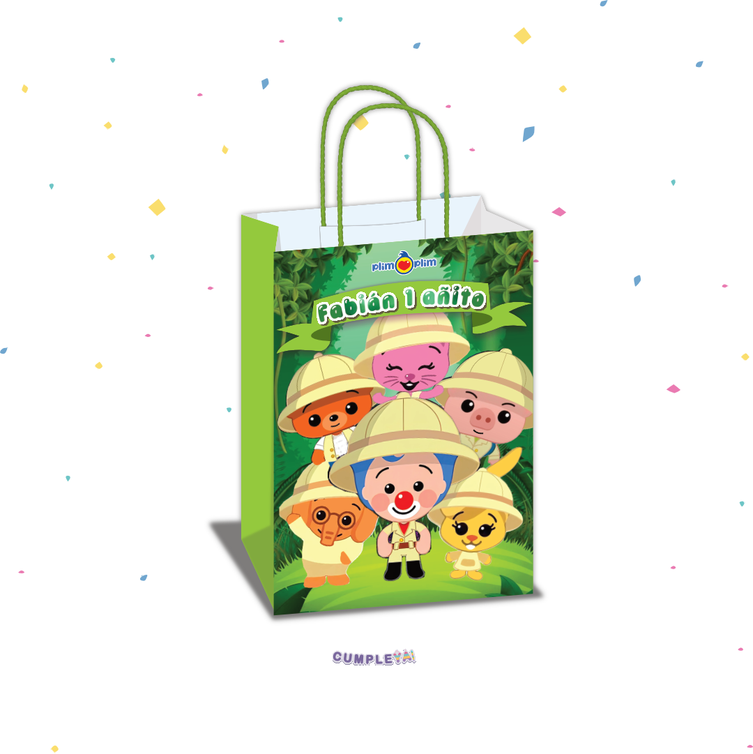 BOLSA SORPRESA 16 × 21 × 8 CM PLIM PLIM SAFARI