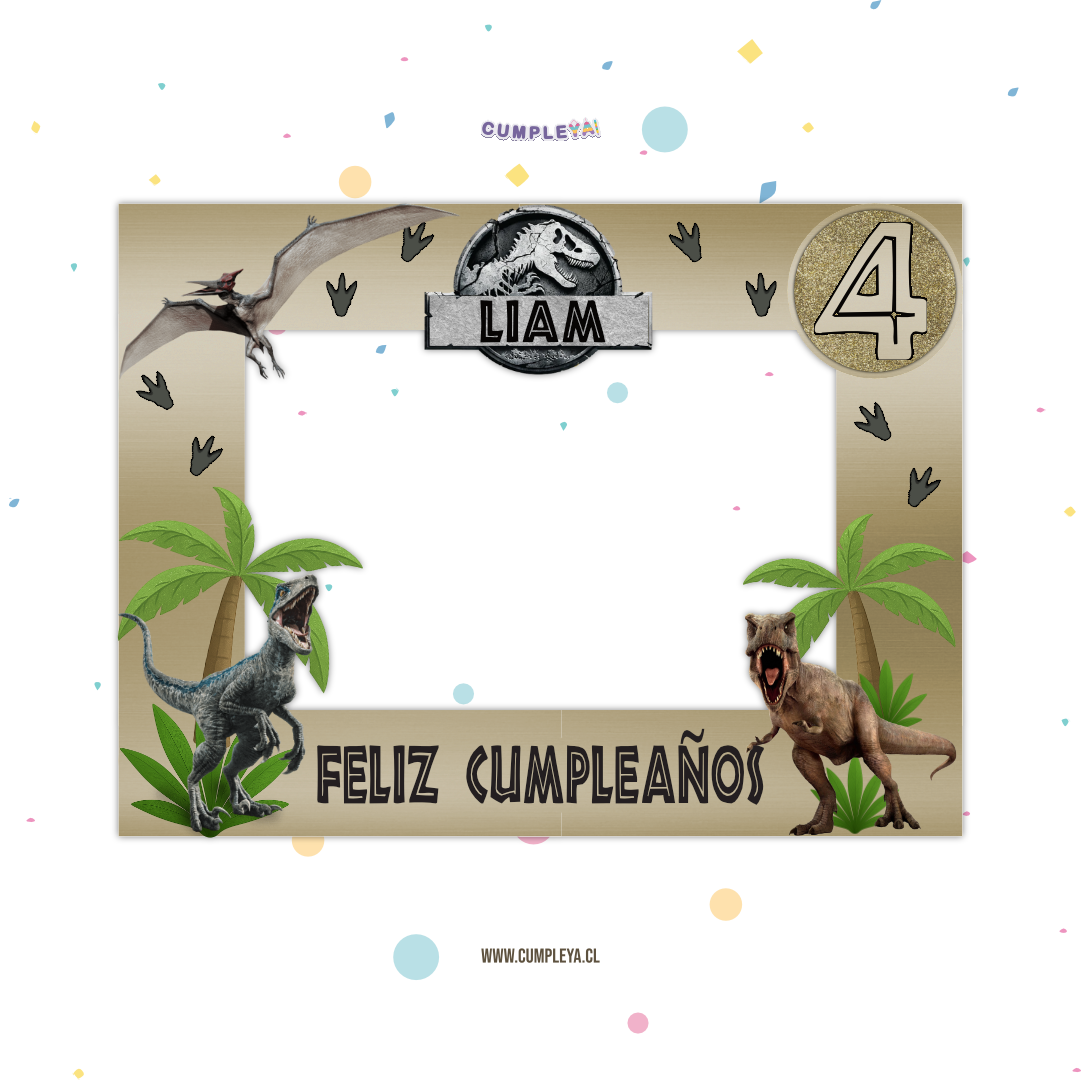 CUADRO SELFIE TINAROSAURIO REX, JURASSIC WORLD 77X55CM
