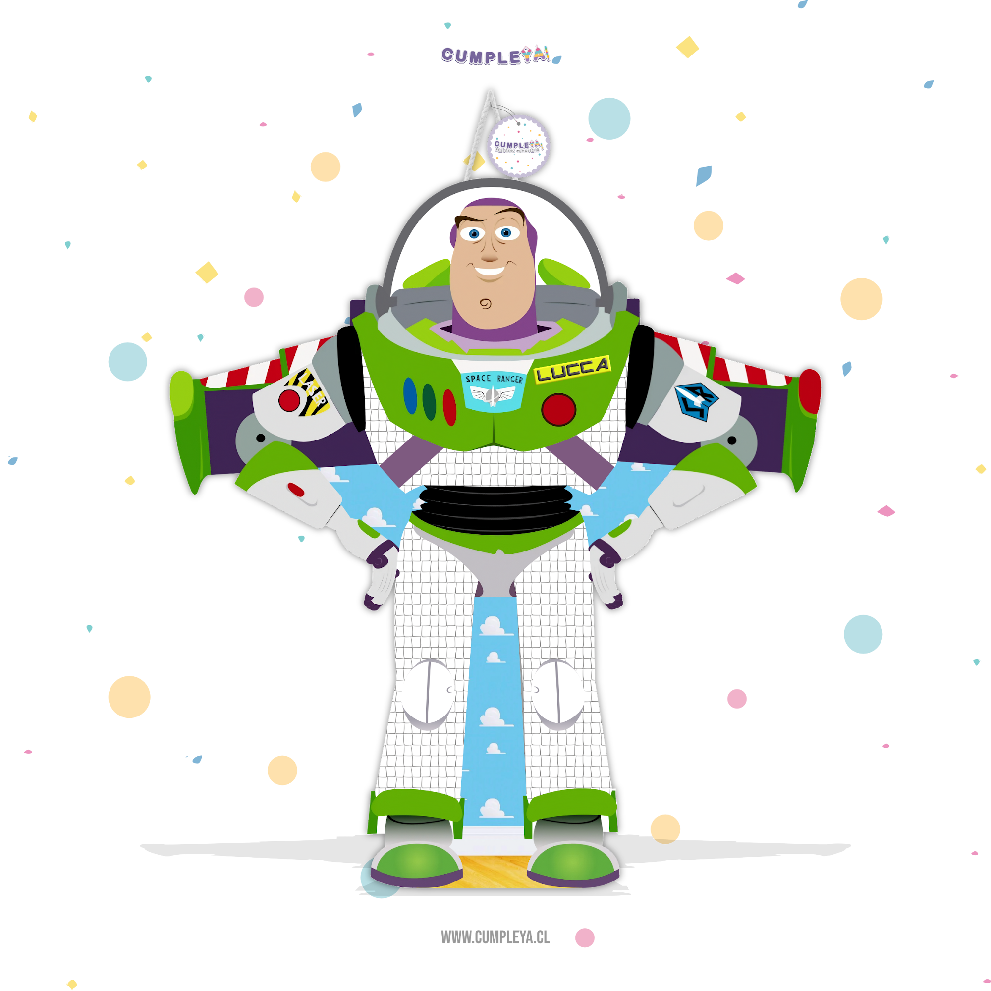 PIÑATA BUZZ LIGHTYEAR DE PIE 60CM PREMIUM