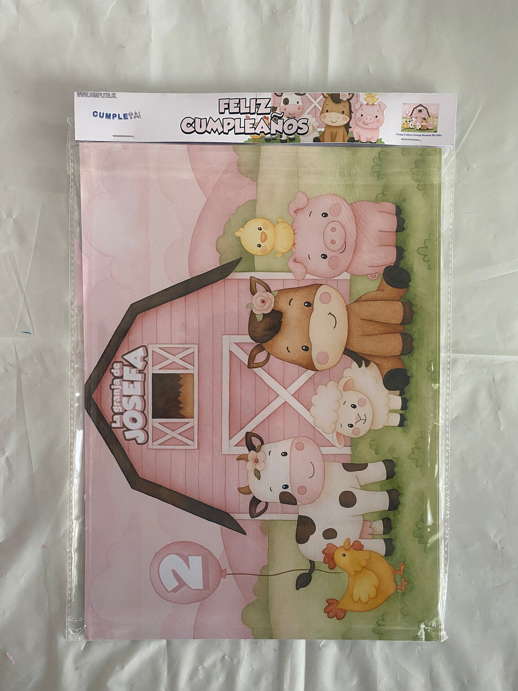 INDIVIDUALES GRANJA ROSADA PAPEL BRILLANTE 21X30CM TEMÁTICO