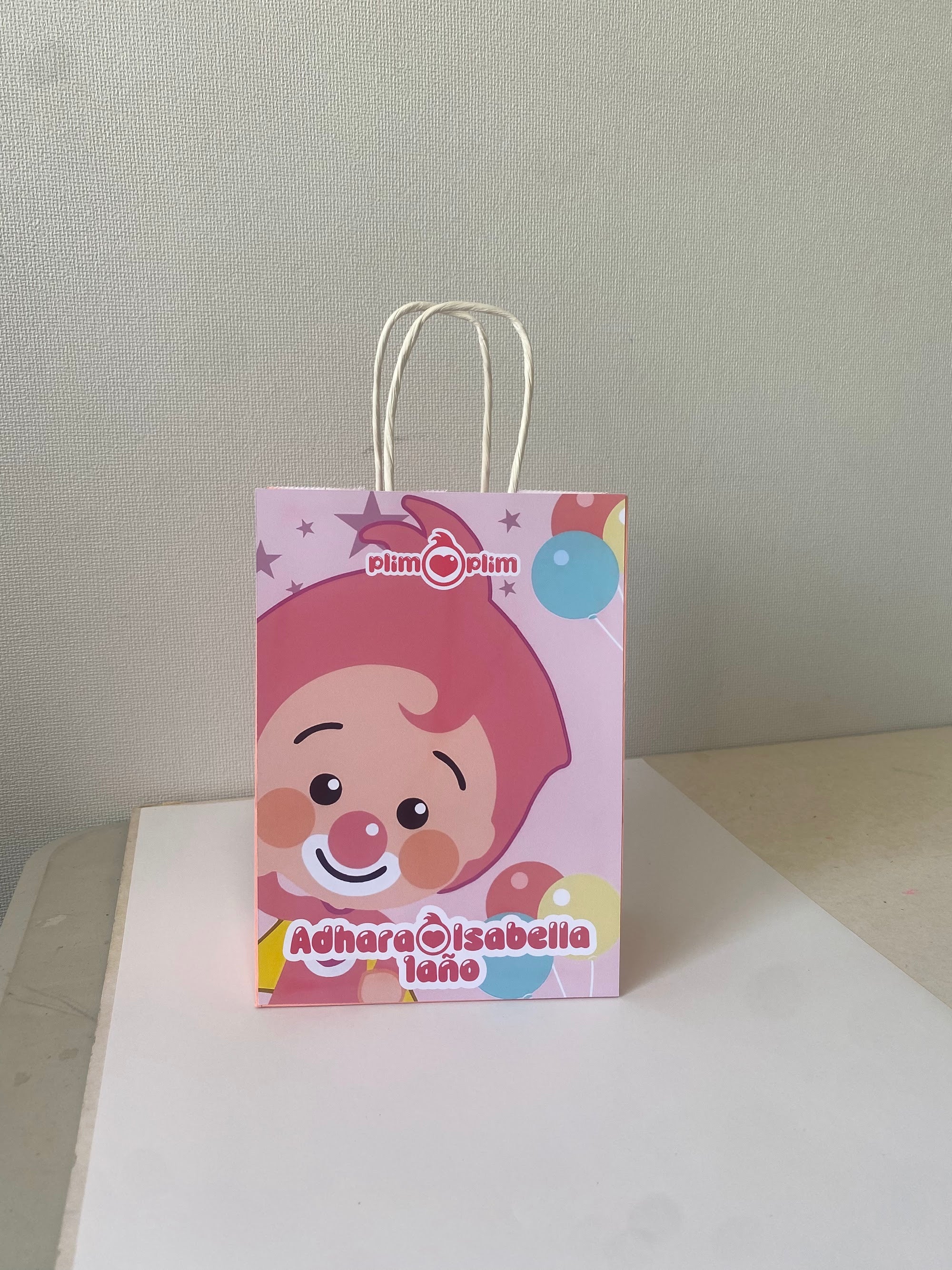 BOLSA SORPRESA 16 × 21 × 8 CM PLIM PLIM ROSADO