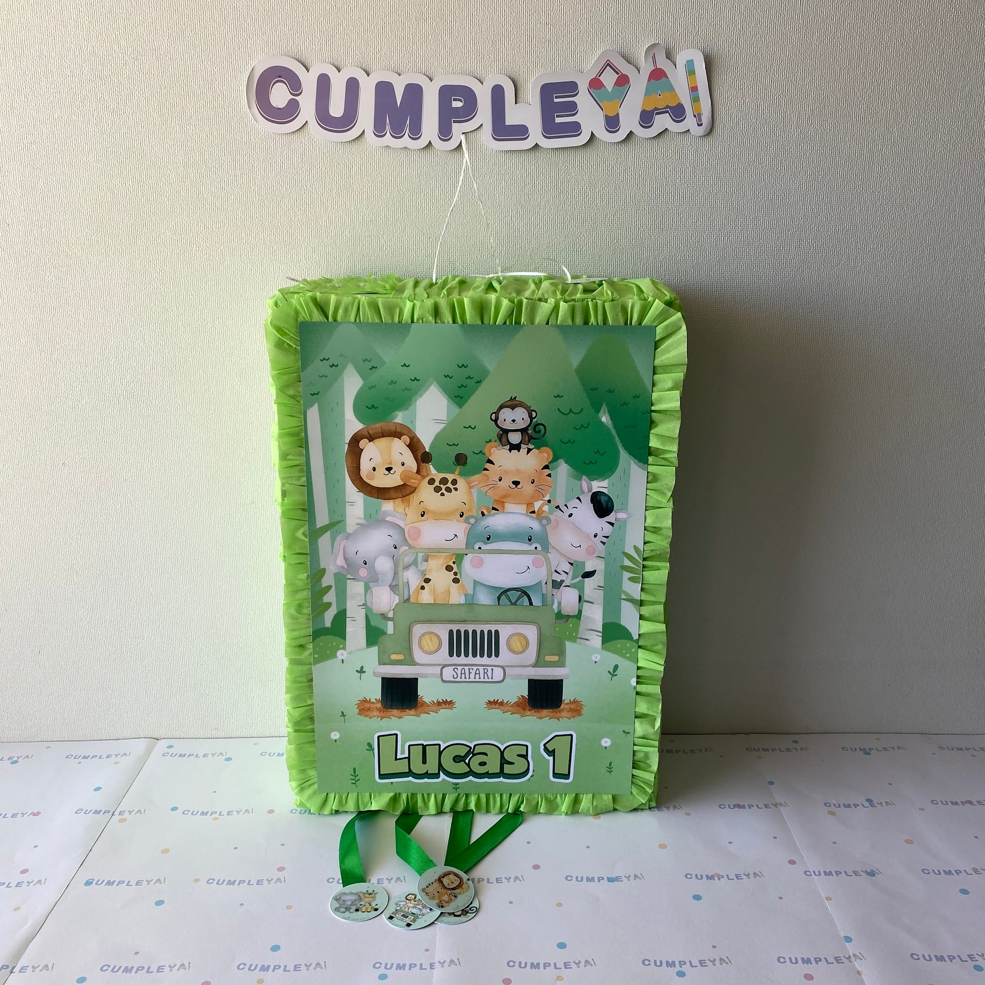 PIÑATA JEEP SAFARI BEBÉ RECTANGULAR EXPRÉS 50CM