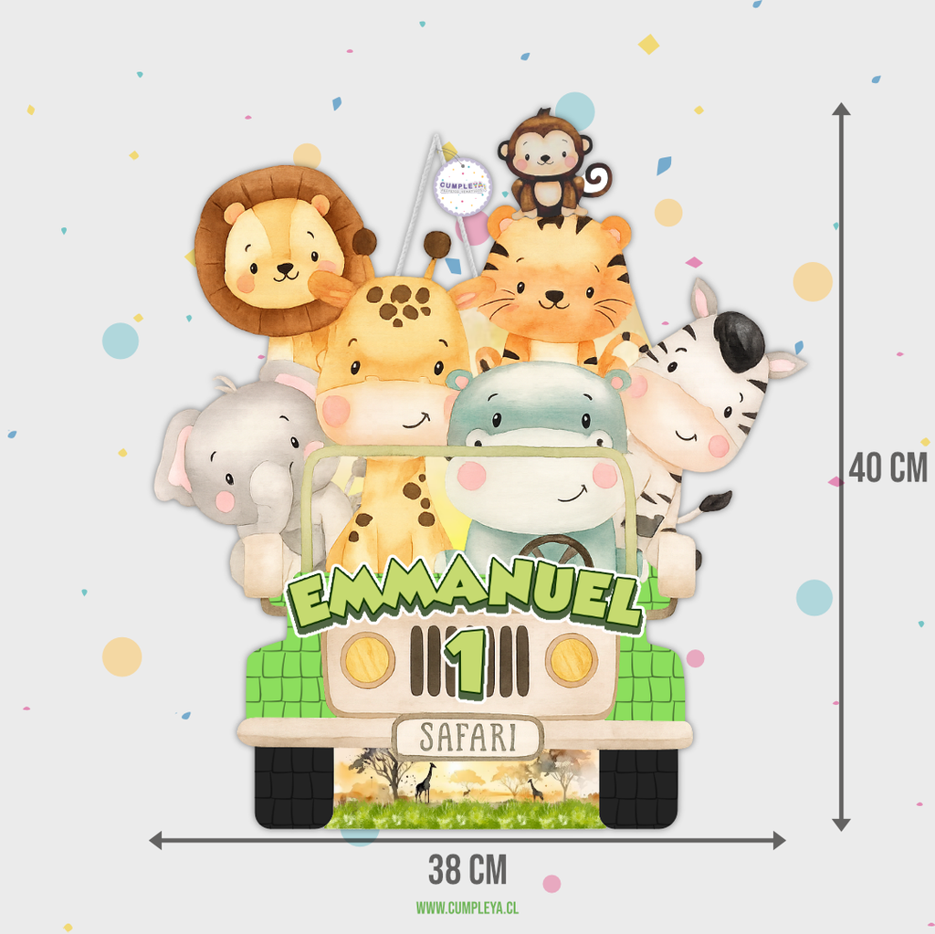 PIÑATA JEEP SAFARI BEBÉS 40CM PREMIUM