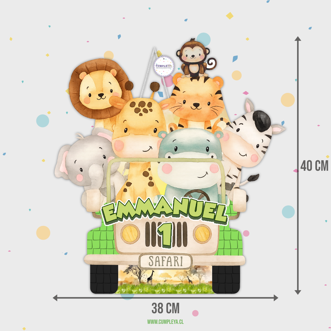 PIÑATA JEEP SAFARI BEBÉS 40CM PREMIUM