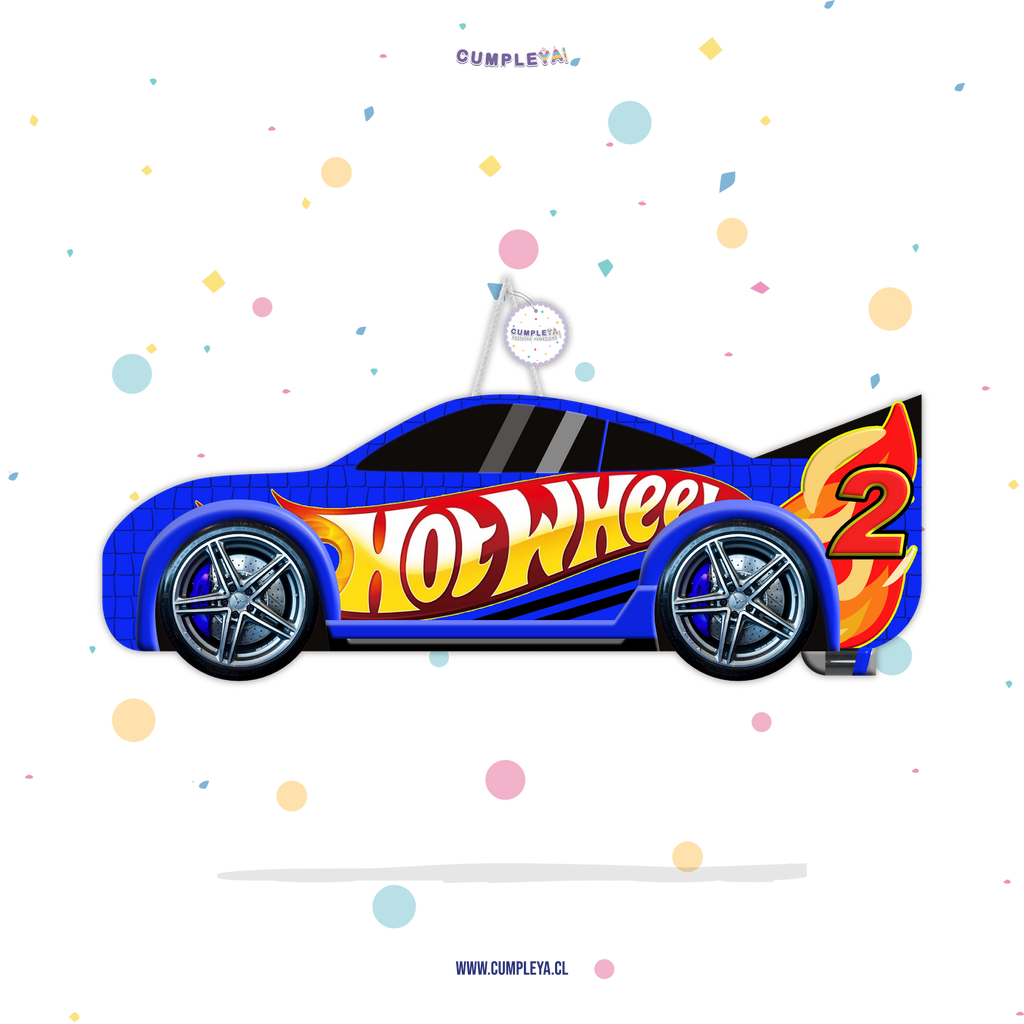 PIÑATA AUTO AZUL 40CM PREMIUM