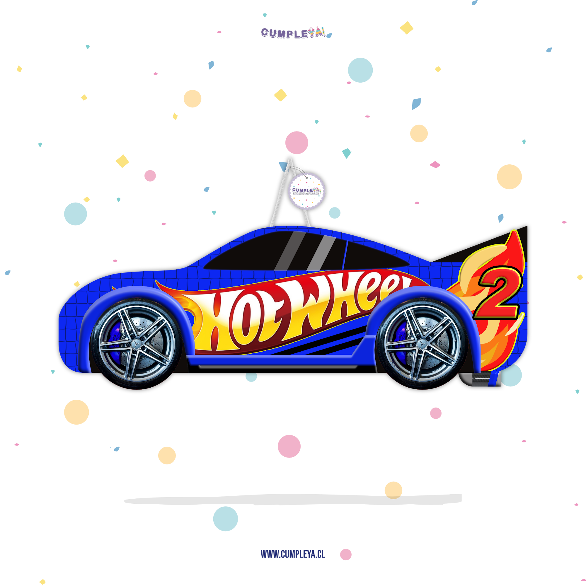 PIÑATA AUTO AZUL 40CM PREMIUM