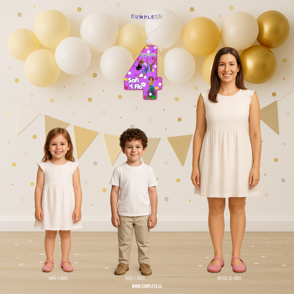 PIÑATA NÚMERO 4 ISABELLA Y MIRABEL 40CM PREMIUM