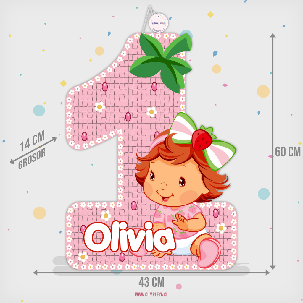 PIÑATA NUMERO 1 FRESITA BEBE 60CM PREMIUM