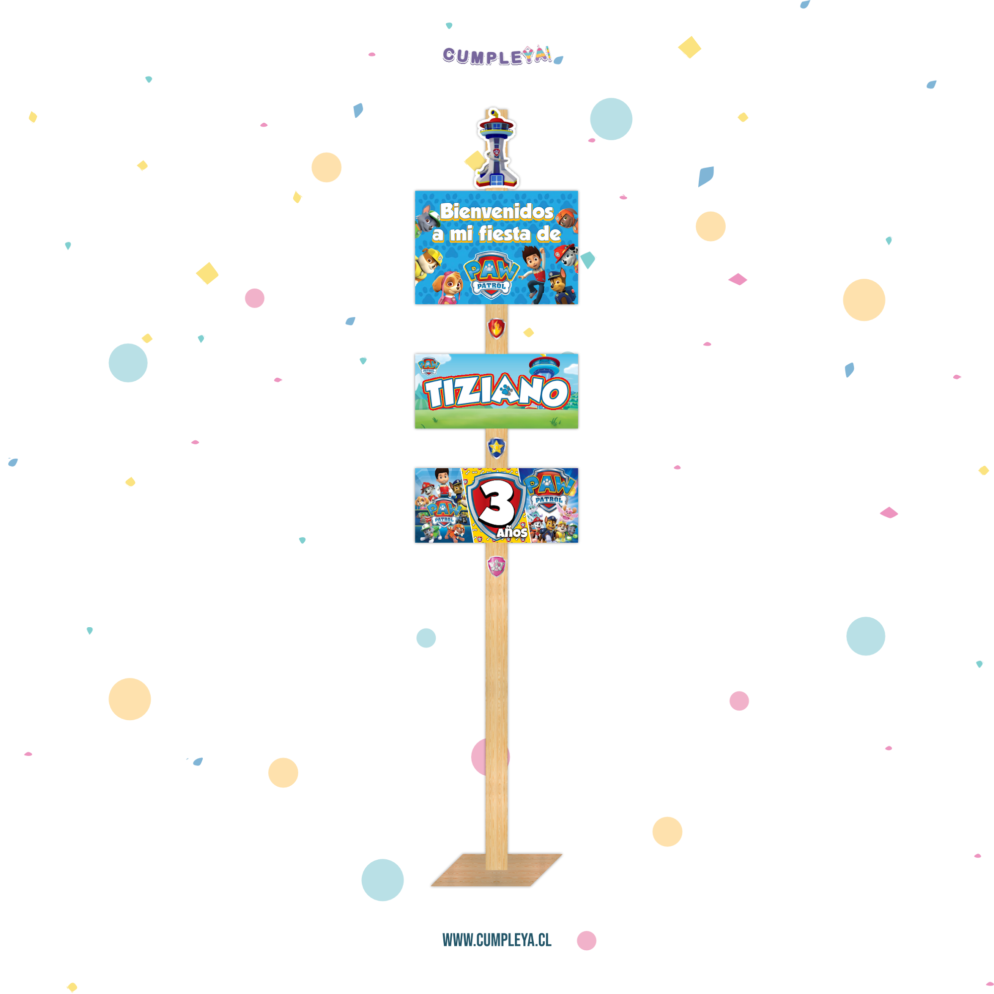 LETRERO PAW PATROL DE BIENVENIDA 30X140CM TEMÁTICO