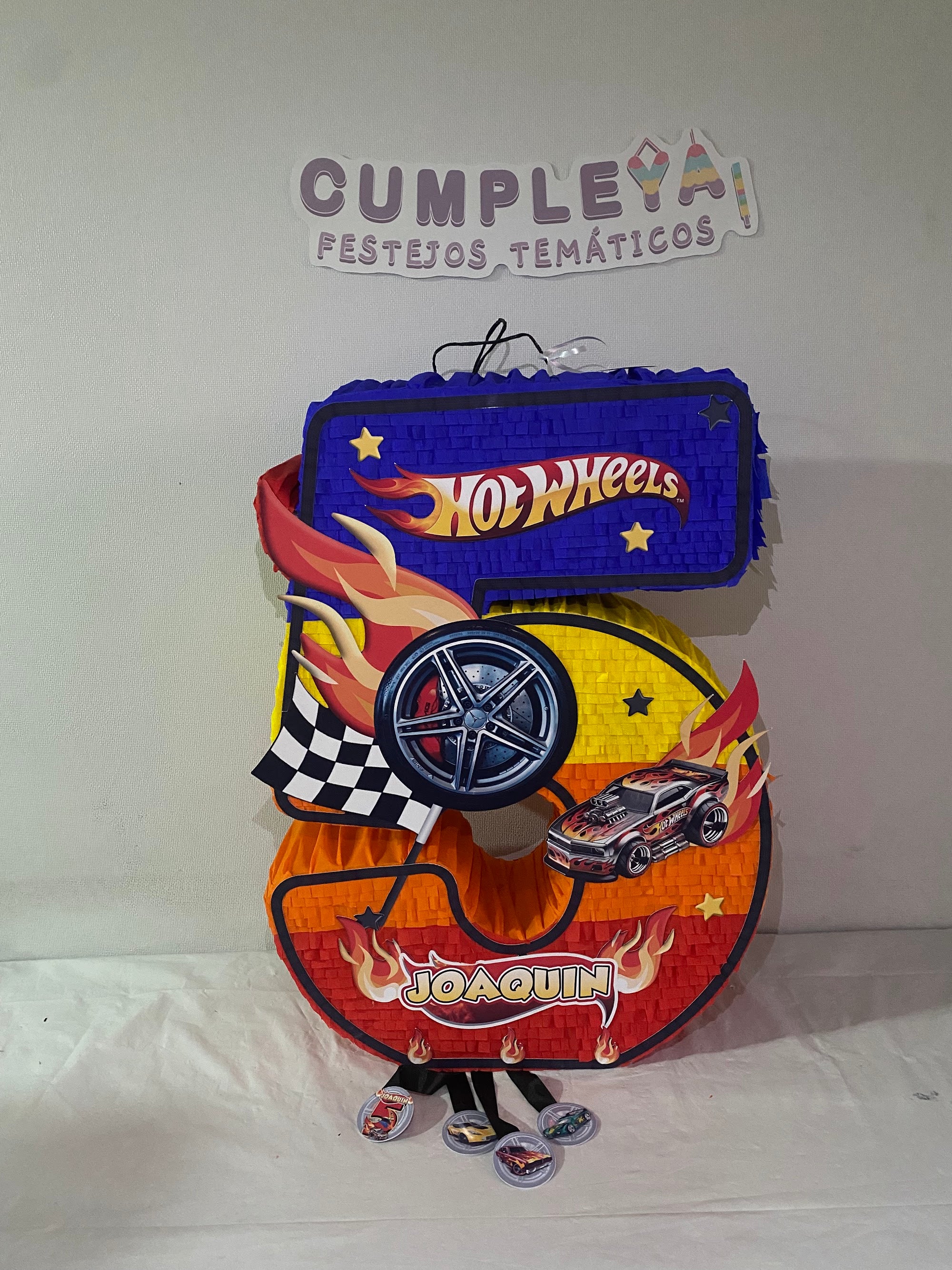 PIÑATA NUMERO 5 HOT WHEELS 60CM PREMIUM