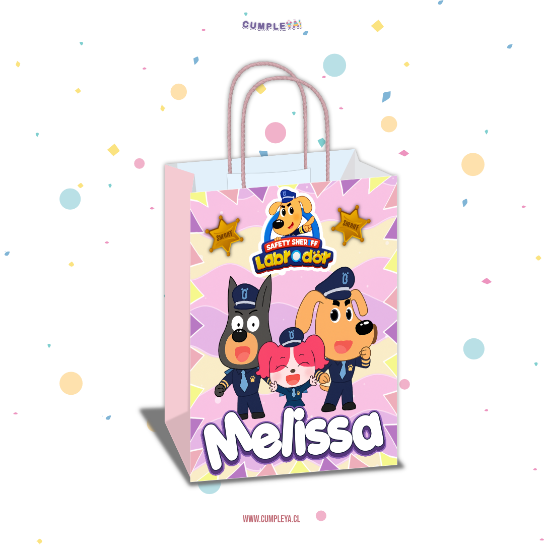 BOLSA SORPRESA 16 × 21 × 8 CM SHERIFF LABRADOR