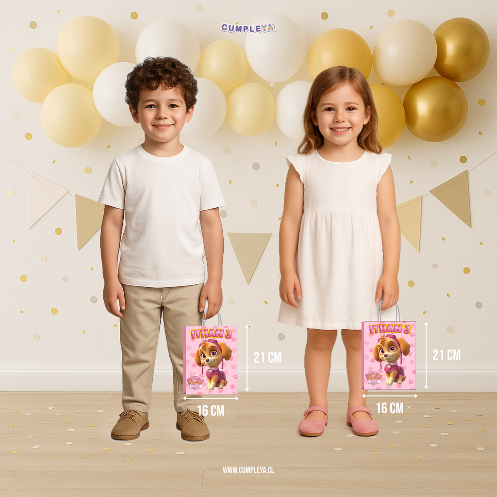 BOLSA SORPRESA SKYE PERSONALIZADA 16X21X8CM